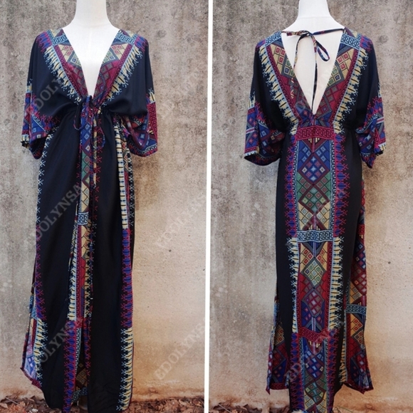 5⭐ Deep V Neck Beach Cover Up - Picture 4 of 7